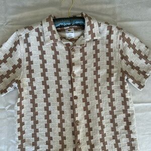 LARK & OWL. Beige and Brown Checkered Shirt